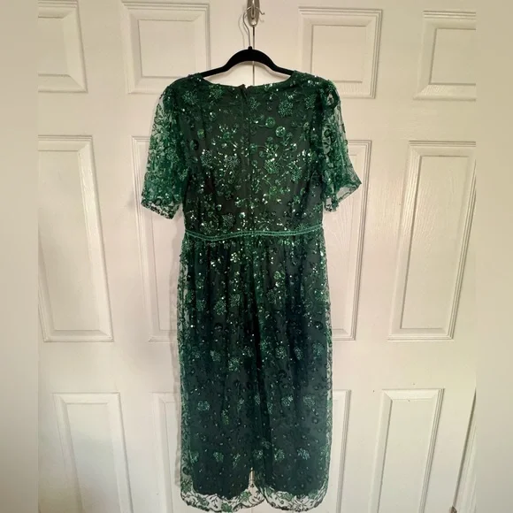 Disturbia Glimmer Embroidered Sequin Lace Angel Sleeve Midi Dress - Picture 9 of 14